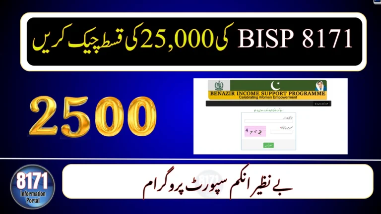 BISP 8171 Rs. 25,000 November Qist: Check Status by CNIC Now